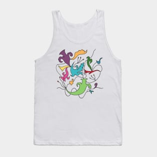 Willy Wonka Colorful Rainbow Abstract Florals Tank Top
